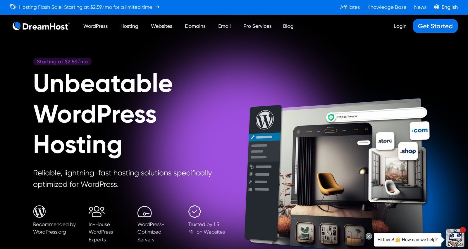 DreamHost is one of the web hosts recommended by WordPress.
