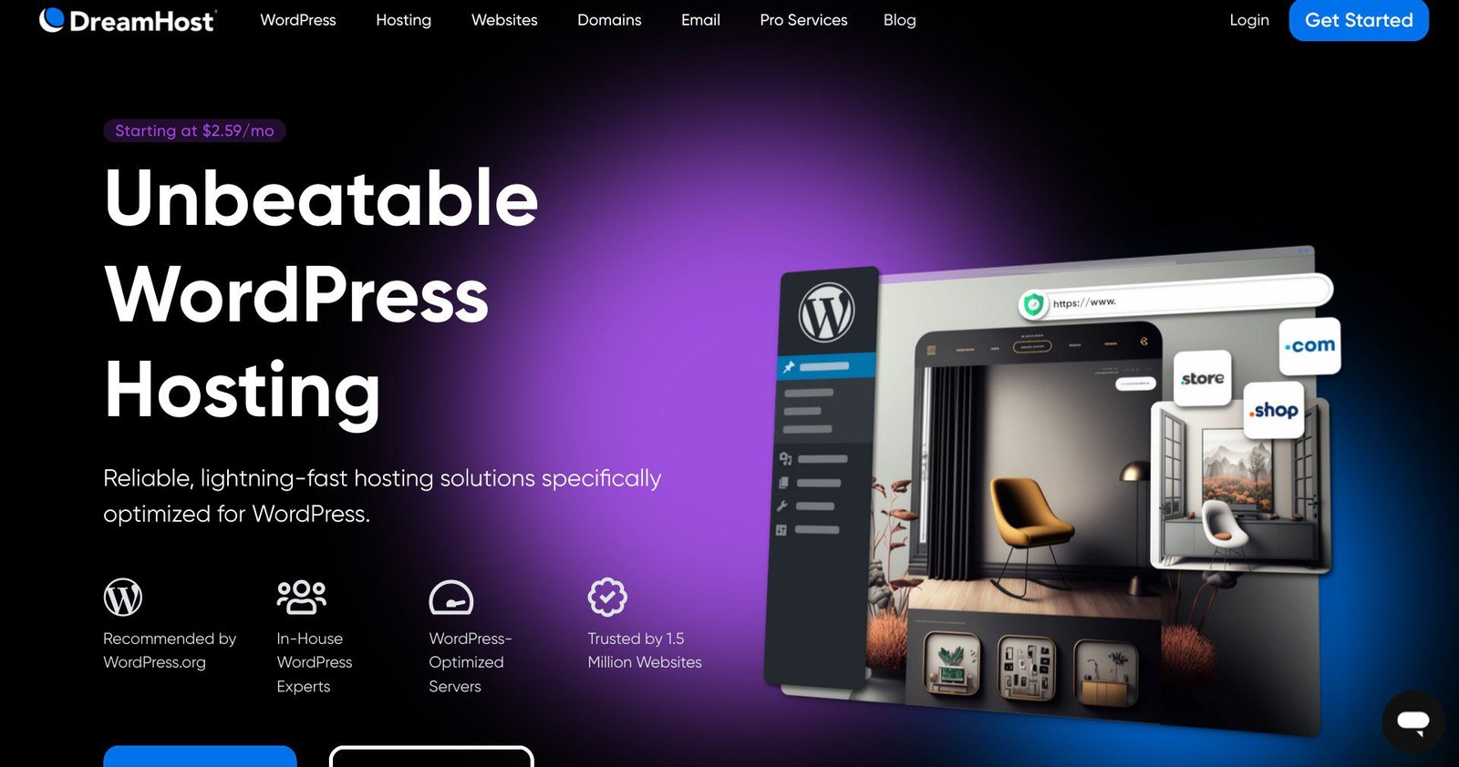 DreamHost is one of the 3 web hosting companies recommended by WordPress.
