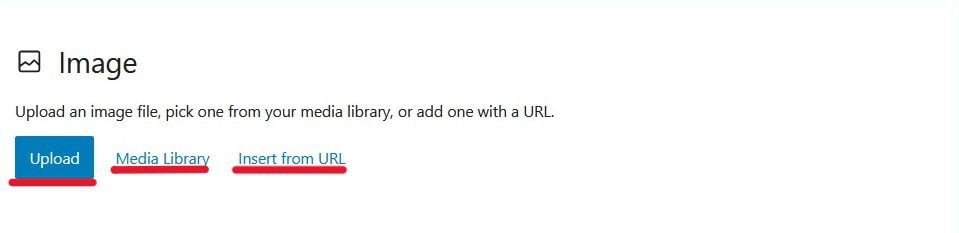You can add images to your posts or pages with the Upload, Media Library, or Insert from URL tab.