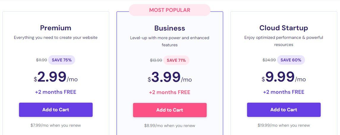 Select a hosting plan that you can afford.