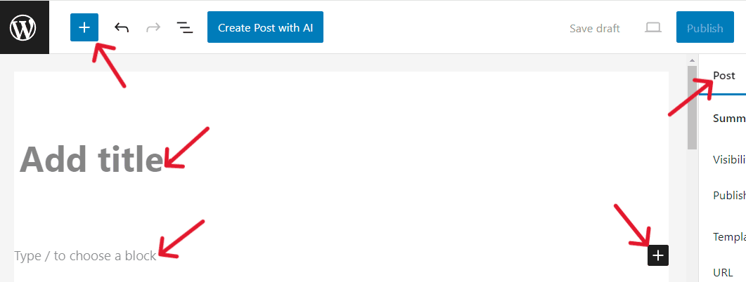 Create your blog posts using the post editor.