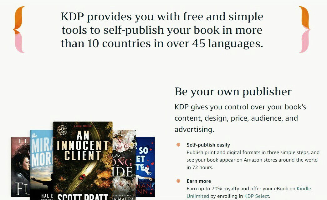 You can self publish your ebooks on Amazon's Kindle Direct Publishing tools.