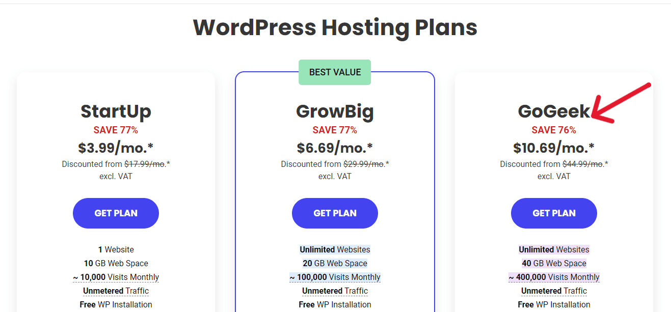 For a website with advanced features, you can start with SiteGround's GoGeek hosting plan.