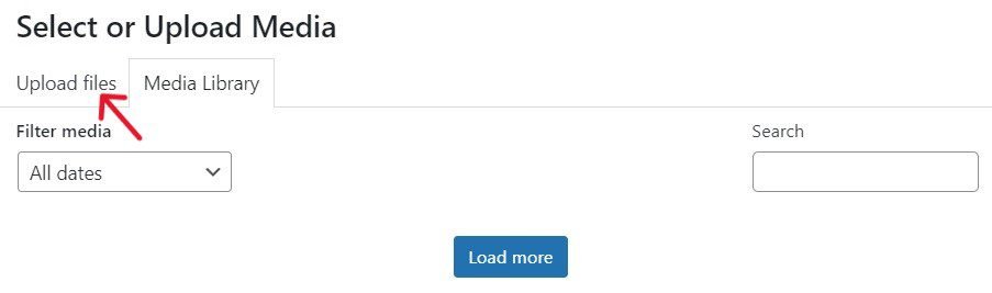 You can also upload your images from your Media Libraey page.
