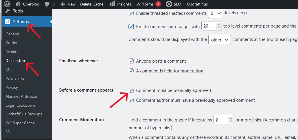 Set up the Comments section of your blog posts.
