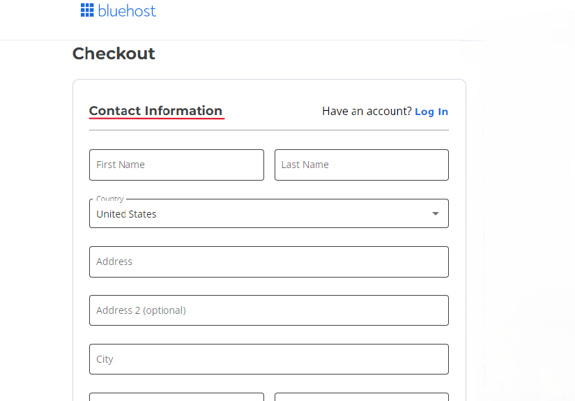 Enter your personal details in the Contact Information section.