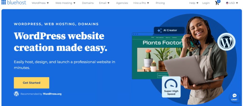 You want to choose a beginner-friendly web hosting provider like Bluehost.